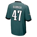 Zennovawear C.J. Uzomah 47 Philadelphia Eagles Super Bowl LIX Champions Patch Game Men Jersey - Midnight Green