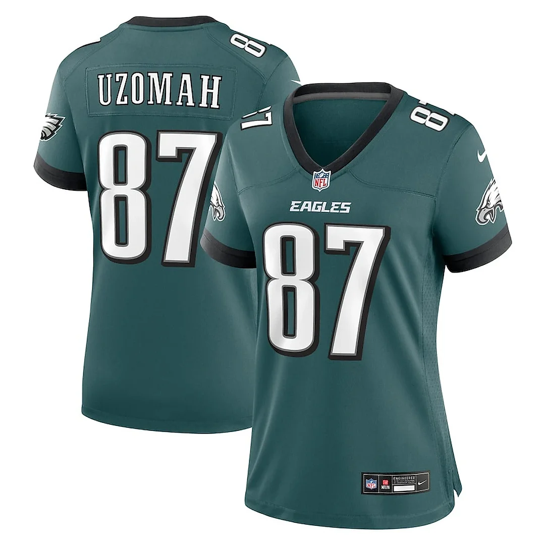 Zennovawear C.J. Uzomah 87 Philadelphia Eagles Women Team Game Jersey - Midnight Green
