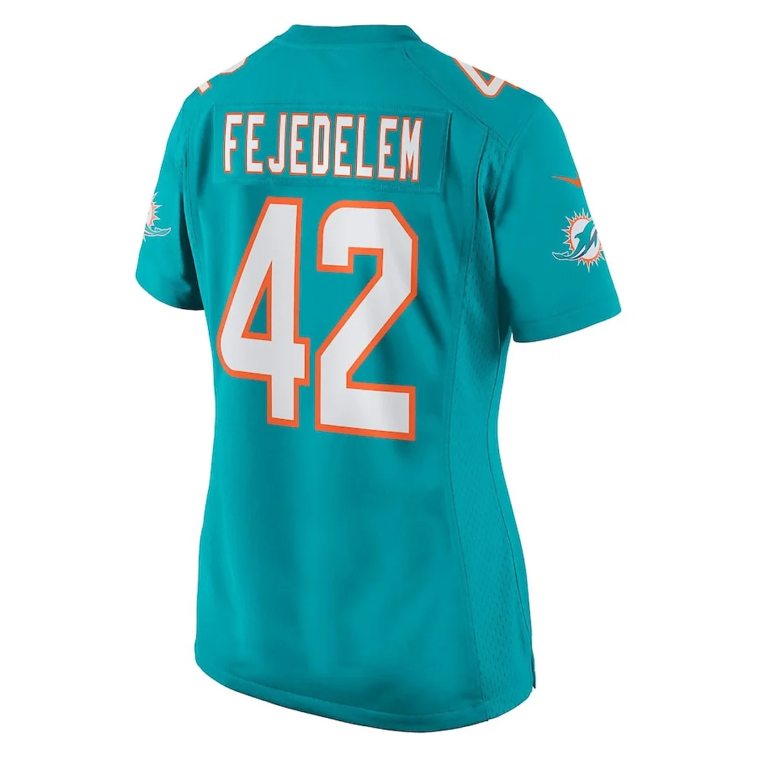 Zennovawear Clayton Fejedelem 42 Miami Dolphins Women Game Jersey - Aqua