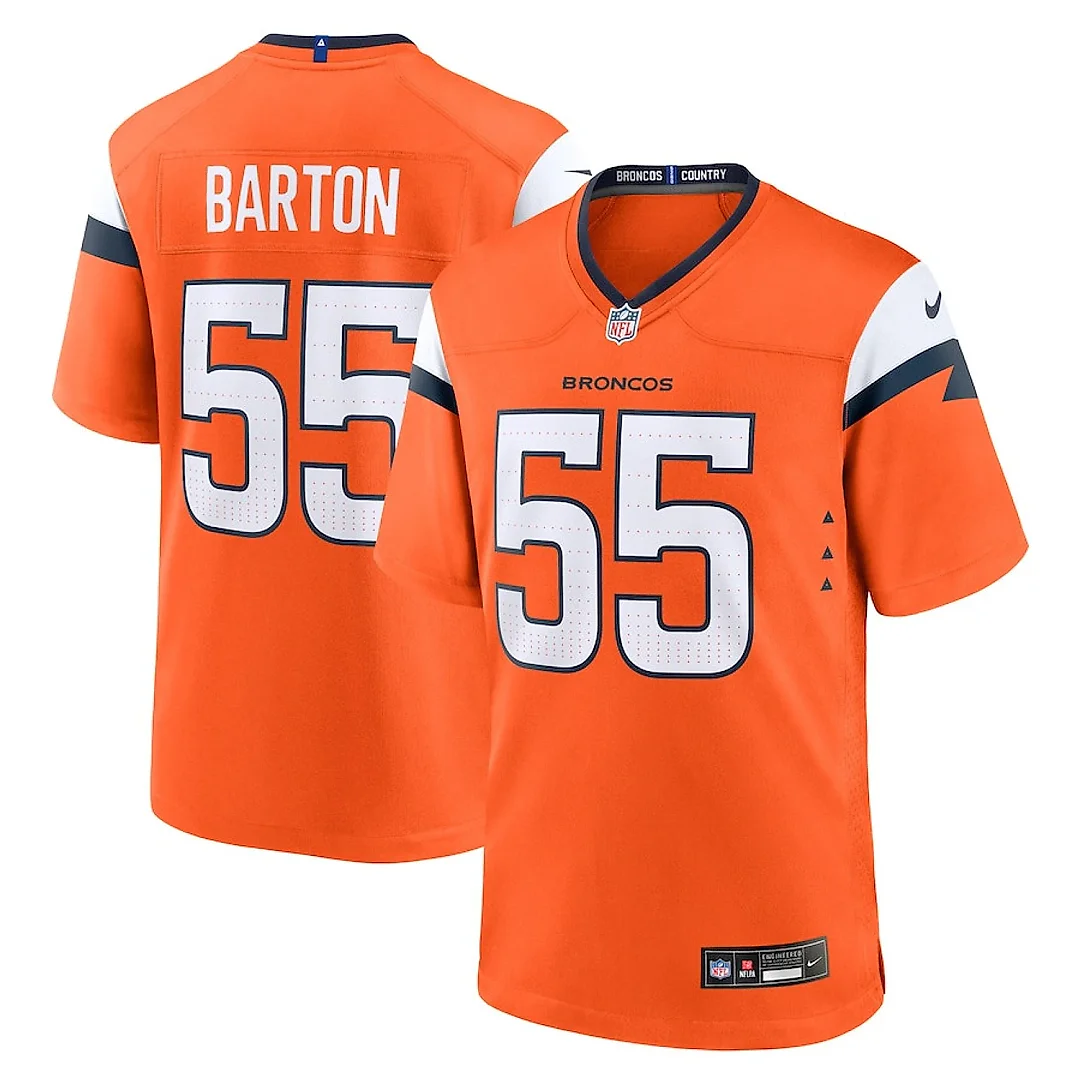 Zennovawear Cody Barton 55 Denver Broncos Game Men Jersey - Orange