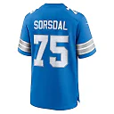 Zennovawear Colby Sorsdal 75 Detroit Lions Team Game Men Jersey - Blue