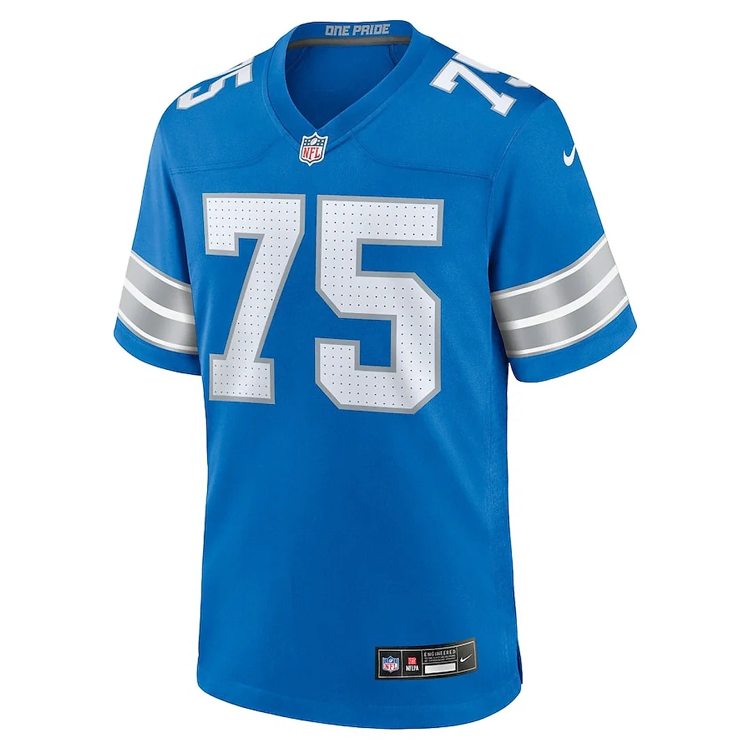 Zennovawear Colby Sorsdal 75 Detroit Lions Team Game Men Jersey - Blue