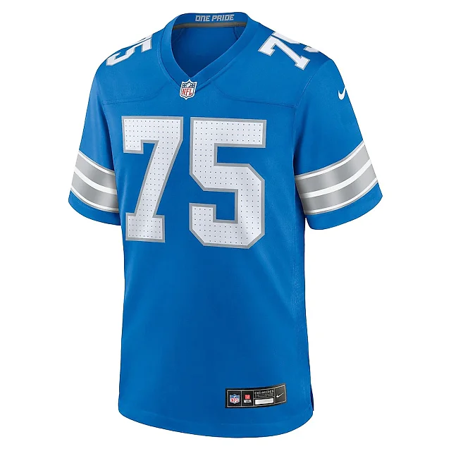 Zennovawear Colby Sorsdal 75 Detroit Lions Team Game Men Jersey - Blue
