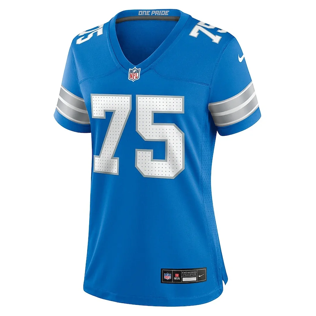 Zennovawear Colby Sorsdal 75 Detroit Lions Women's Team Game Jersey - Blue