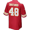Zennovawear Cole Christiansen 48 Kansas City Chiefs AFC Champions Patch Game Men Jersey - Red