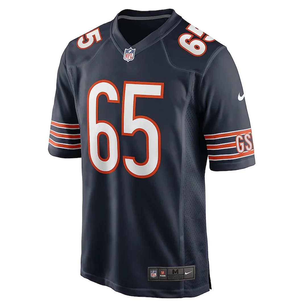 Zennovawear Coleman Shelton 65 Chicago Bears Game Men Jersey - Navy