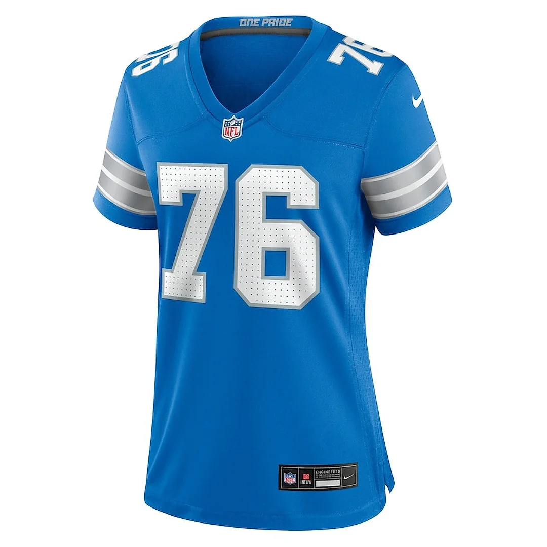 Zennovawear Connor Galvin 76 Detroit Lions Women's Team Game Jersey - Blue