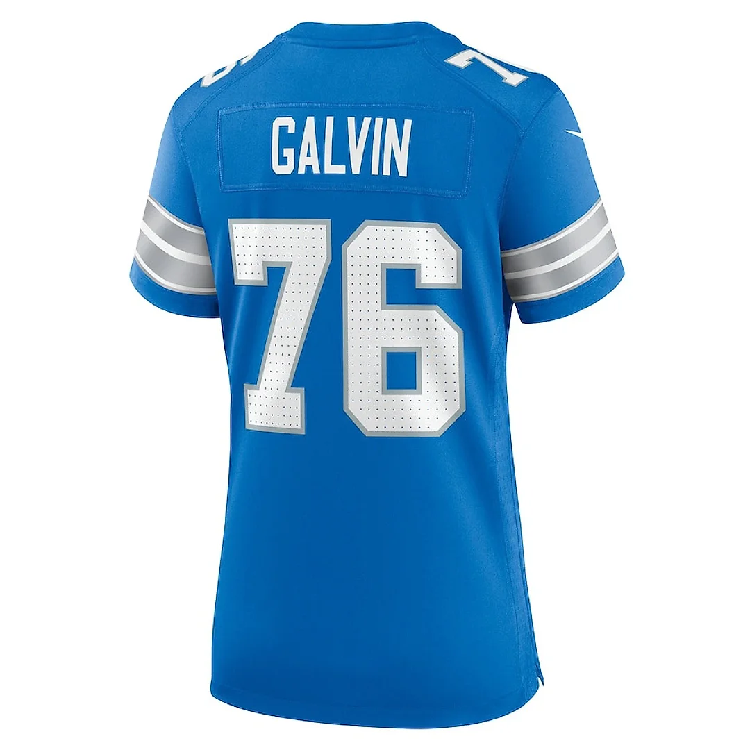 Zennovawear Connor Galvin 76 Detroit Lions Women's Team Game Jersey - Blue