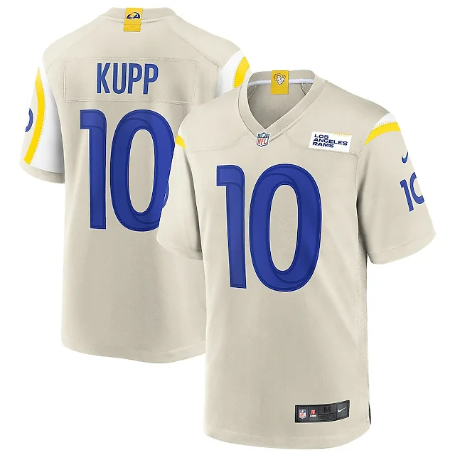 Zennovawear Cooper Kupp 10 Los Angeles Rams Men Game Jersey - Bone