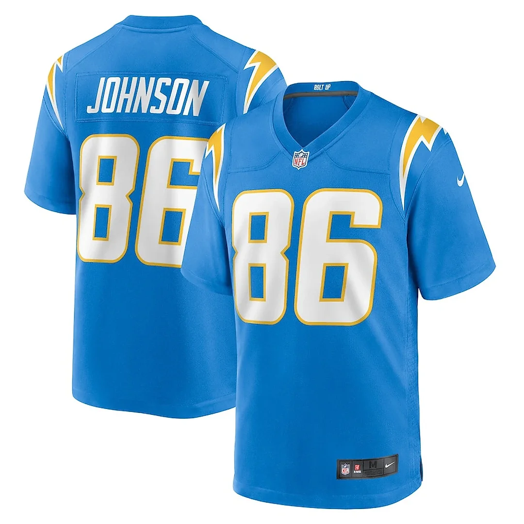 Zennovawear Cornelius Johnson 86 Los Angeles Chargers Team Game Men Jersey - Powder Blue