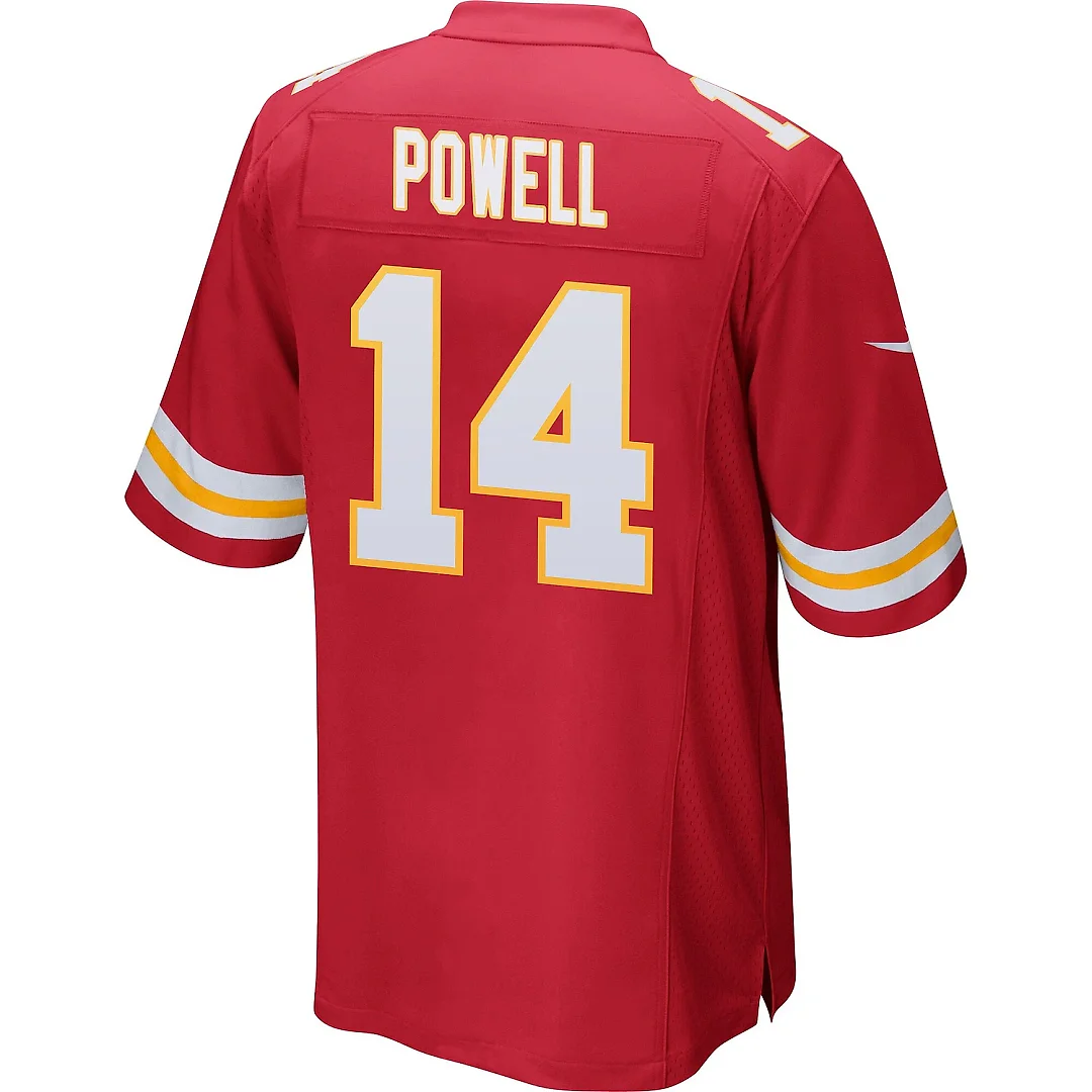 Zennovawear Cornell Powell 14 Kansas City Chiefs AFC Champions Patch Game Men Jersey - Red