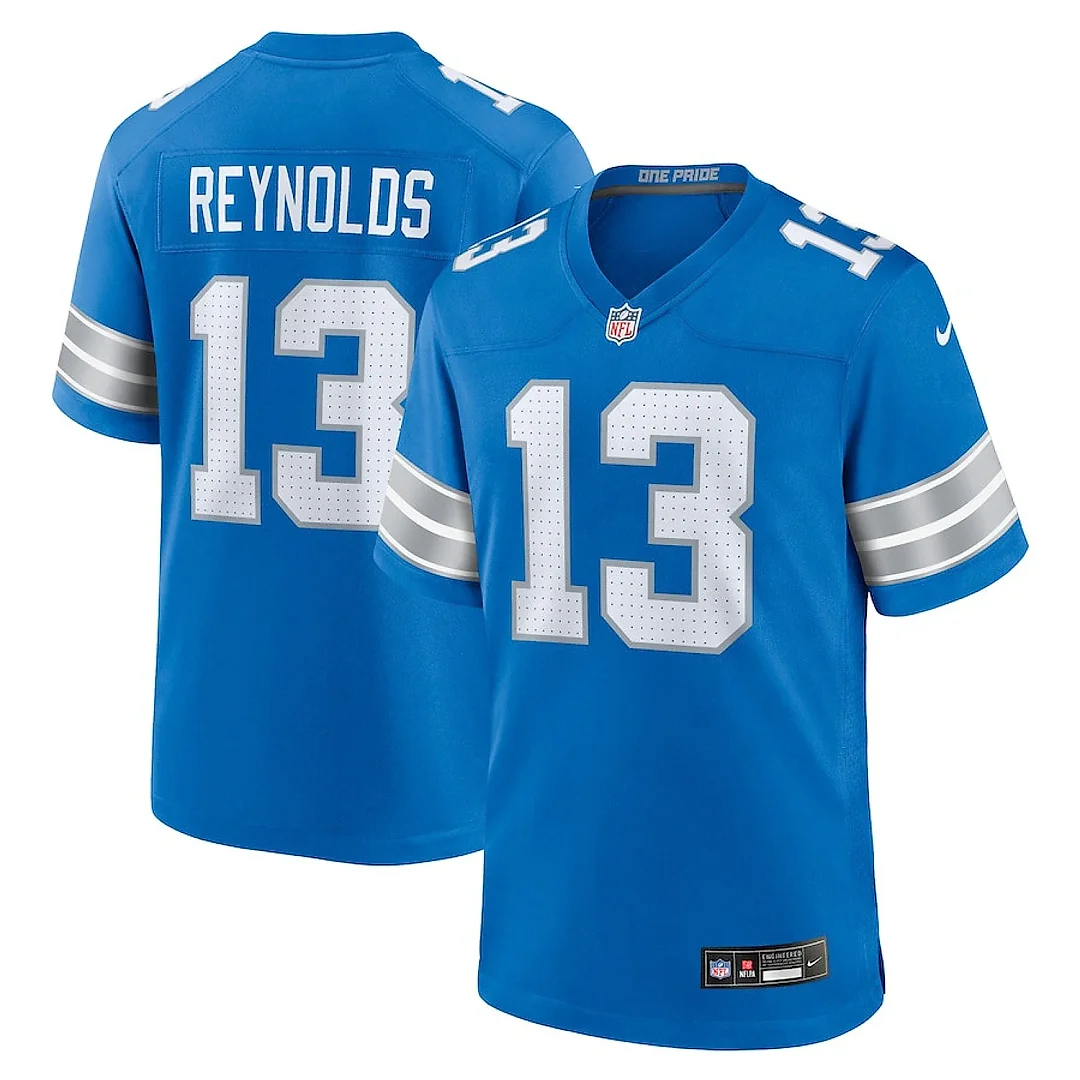 Zennovawear Craig Reynolds 13 Detroit Lions Team Game Men Jersey - Blue