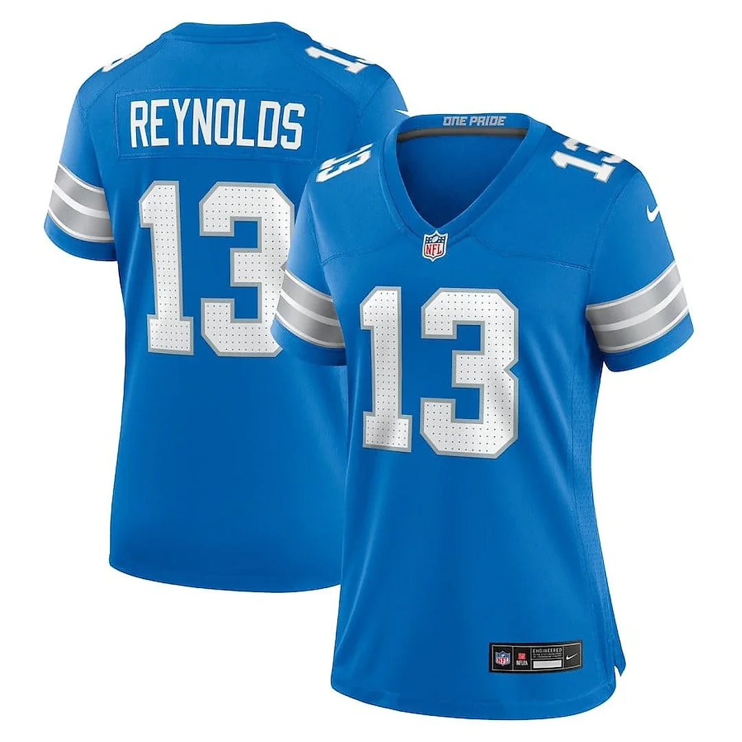 Zennovawear Craig Reynolds 13 Detroit Lions Women's Team Game Jersey - Blue