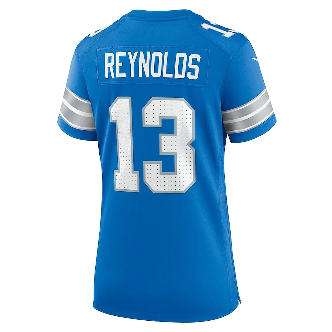 Zennovawear Craig Reynolds 13 Detroit Lions Women's Team Game Jersey - Blue