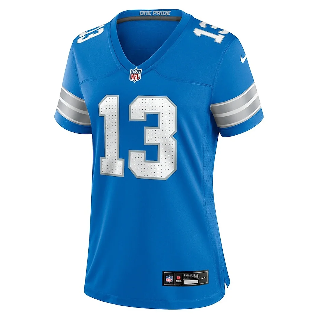 Zennovawear Craig Reynolds 13 Detroit Lions Women's Team Game Jersey - Blue