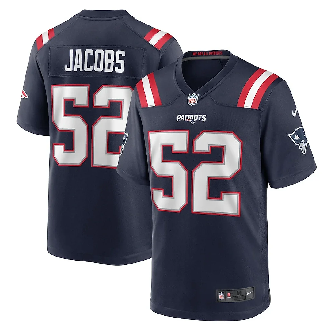 Zennovawear Curtis Jacobs 52 New England Patriots Team Game Men Jersey - Navy