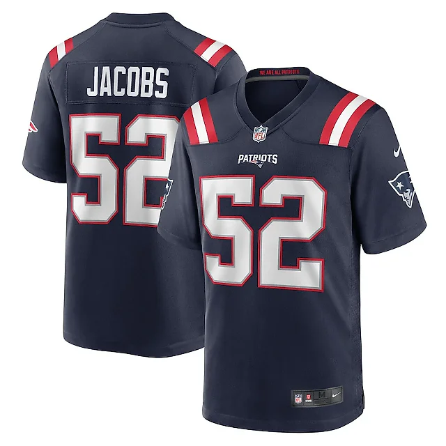 Zennovawear Curtis Jacobs 52 New England Patriots Team Game Men Jersey - Navy