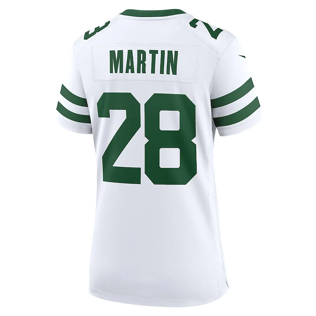 Zennovawear Curtis Martin 28 New York Jets Game Jersey Retired Player - Women, White
