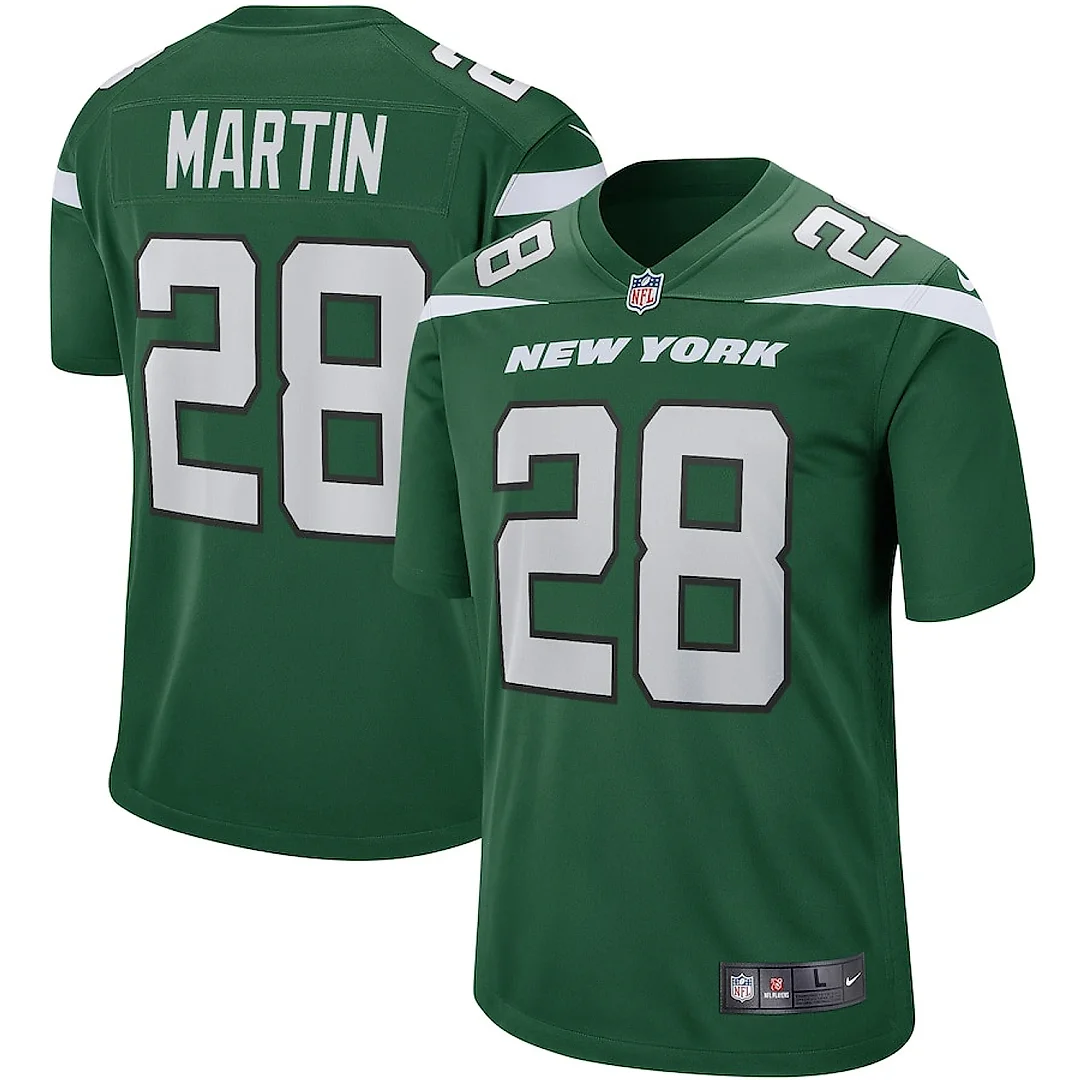 Zennovawear Curtis Martin 28 New York Jets Men Game Retired Jersey - Gotham Green