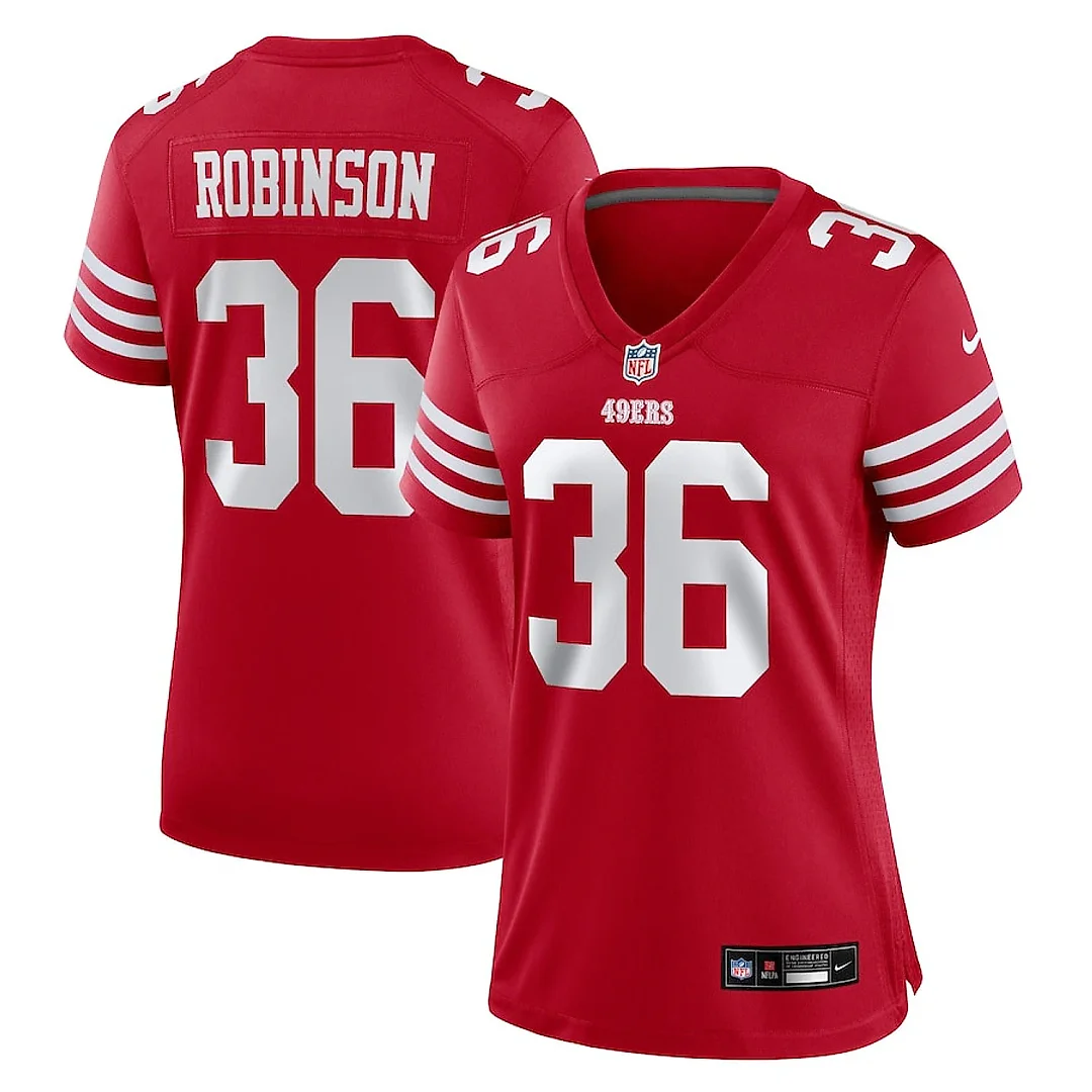 Zennovawear Curtis Robinson 36 San Francisco 49ers Women's Game Jersey - Scarlet