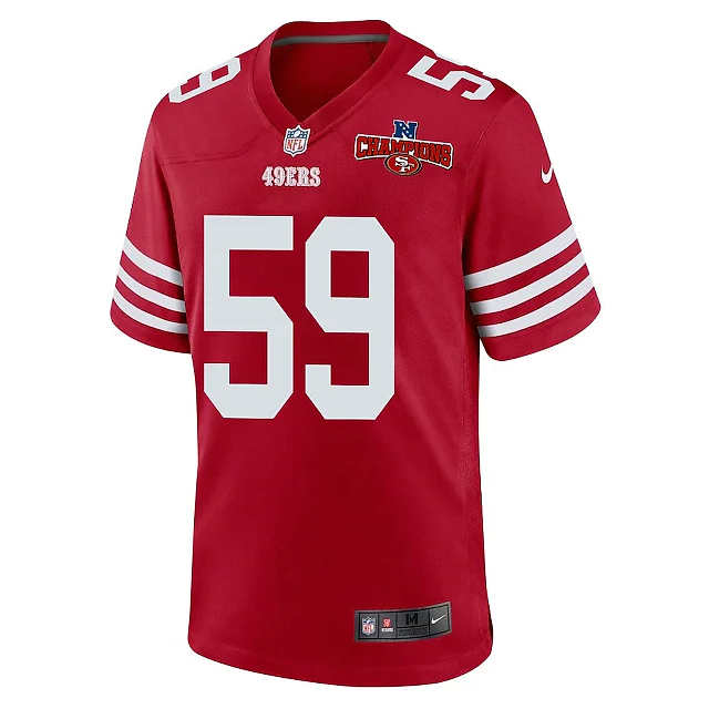Zennovawear Curtis Robinson 59 San Francisco 49ers NFC Champions Patch Game Men Jersey - Scarlet