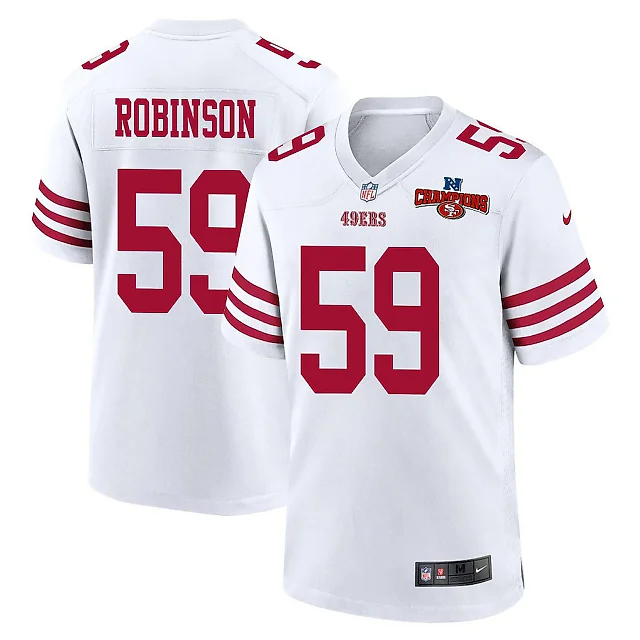 Zennovawear Curtis Robinson 59 San Francisco 49ers NFC Champions Patch Game Men Jersey - White