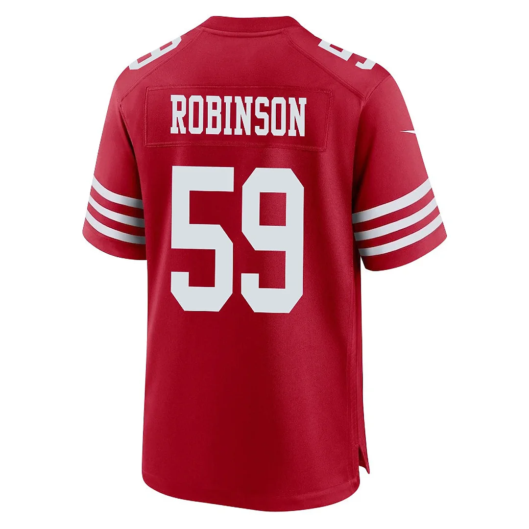 Zennovawear Curtis Robinson 59 San Francisco 49ers NFC Champions Patch Game Men Jersey - Scarlet