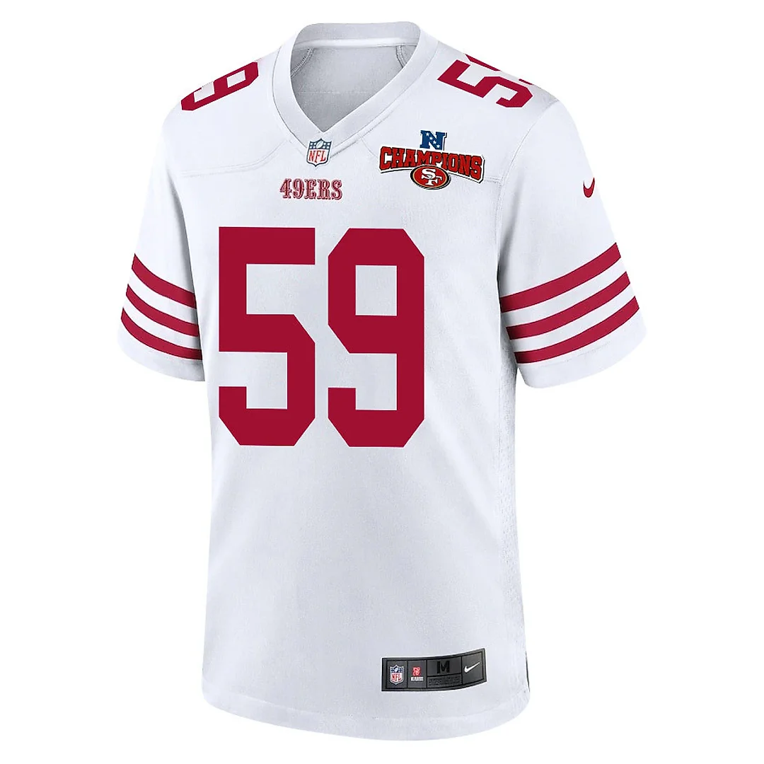 Zennovawear Curtis Robinson 59 San Francisco 49ers NFC Champions Patch Game Men Jersey - White