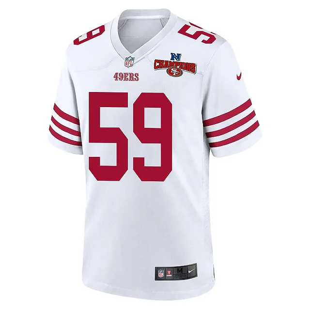 Zennovawear Curtis Robinson 59 San Francisco 49ers NFC Champions Patch Game Men Jersey - White