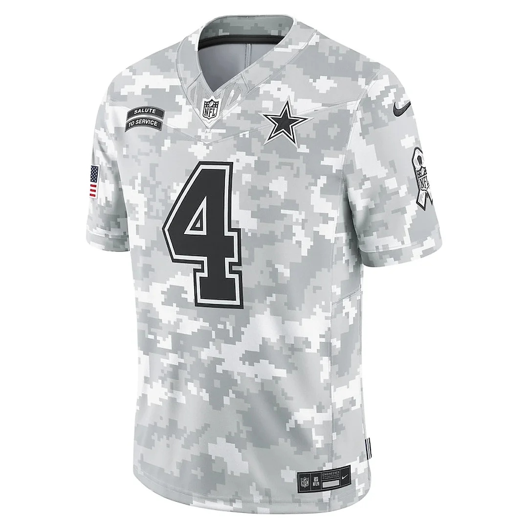 Zennovawear Dak Prescott 4 Dallas Cowboys 2024 Salute to Service Limited Men Jersey - Arctic Camo