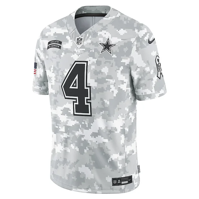 Zennovawear Dak Prescott 4 Dallas Cowboys 2024 Salute to Service Limited Men Jersey - Arctic Camo