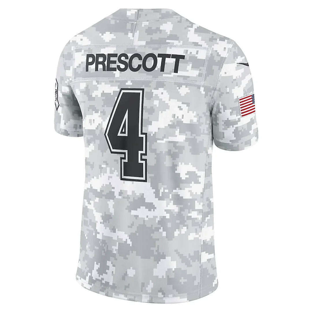 Zennovawear Dak Prescott 4 Dallas Cowboys 2024 Salute to Service Limited Men Jersey - Arctic Camo