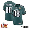 Zennovawear Dallas Goedert 88 Philadelphia Eagles Super Bowl LIX YOUTH Jersey - Midnight Green
