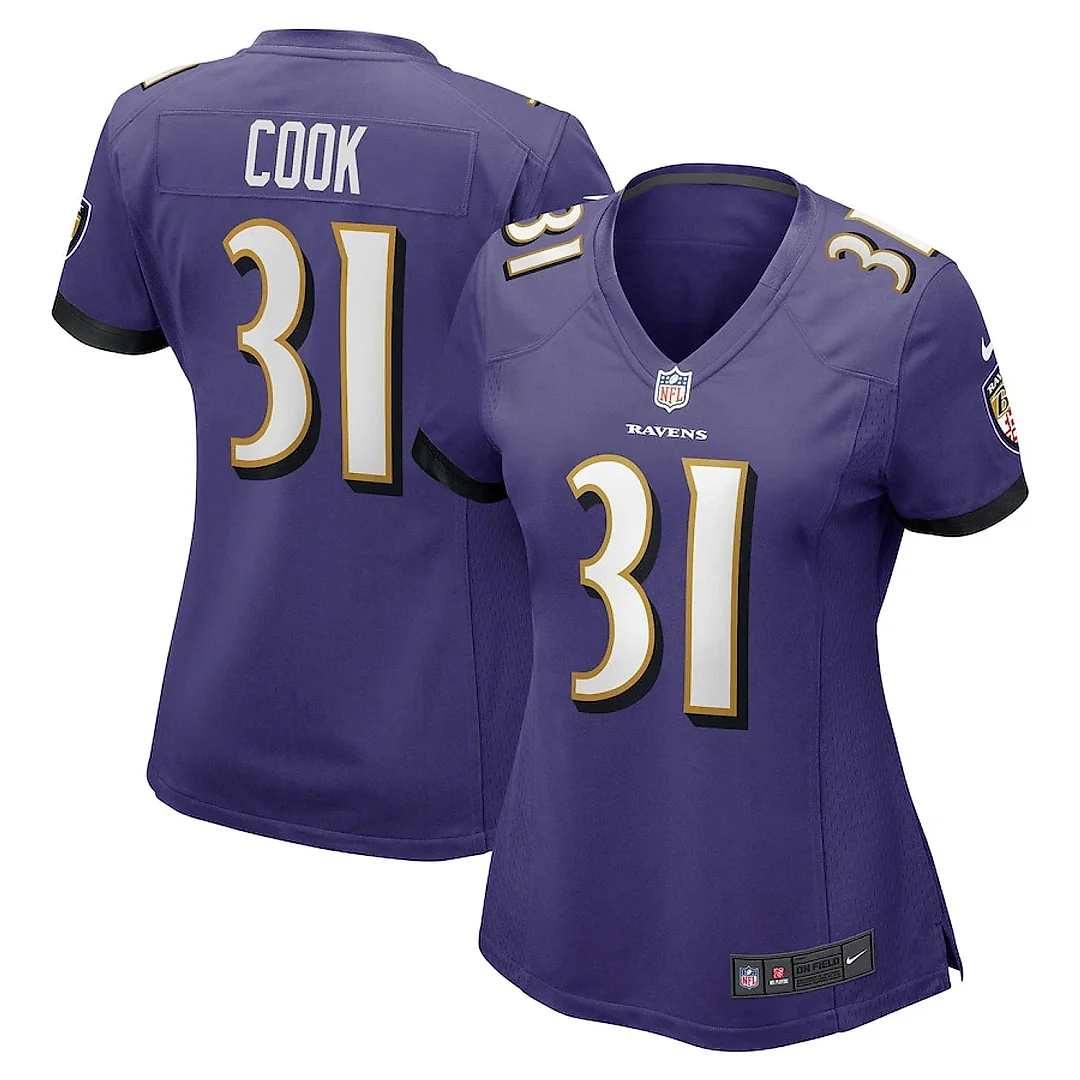 Zennovawear Dalvin Cook 31 Baltimore Ravens Women Game Jersey - Purple