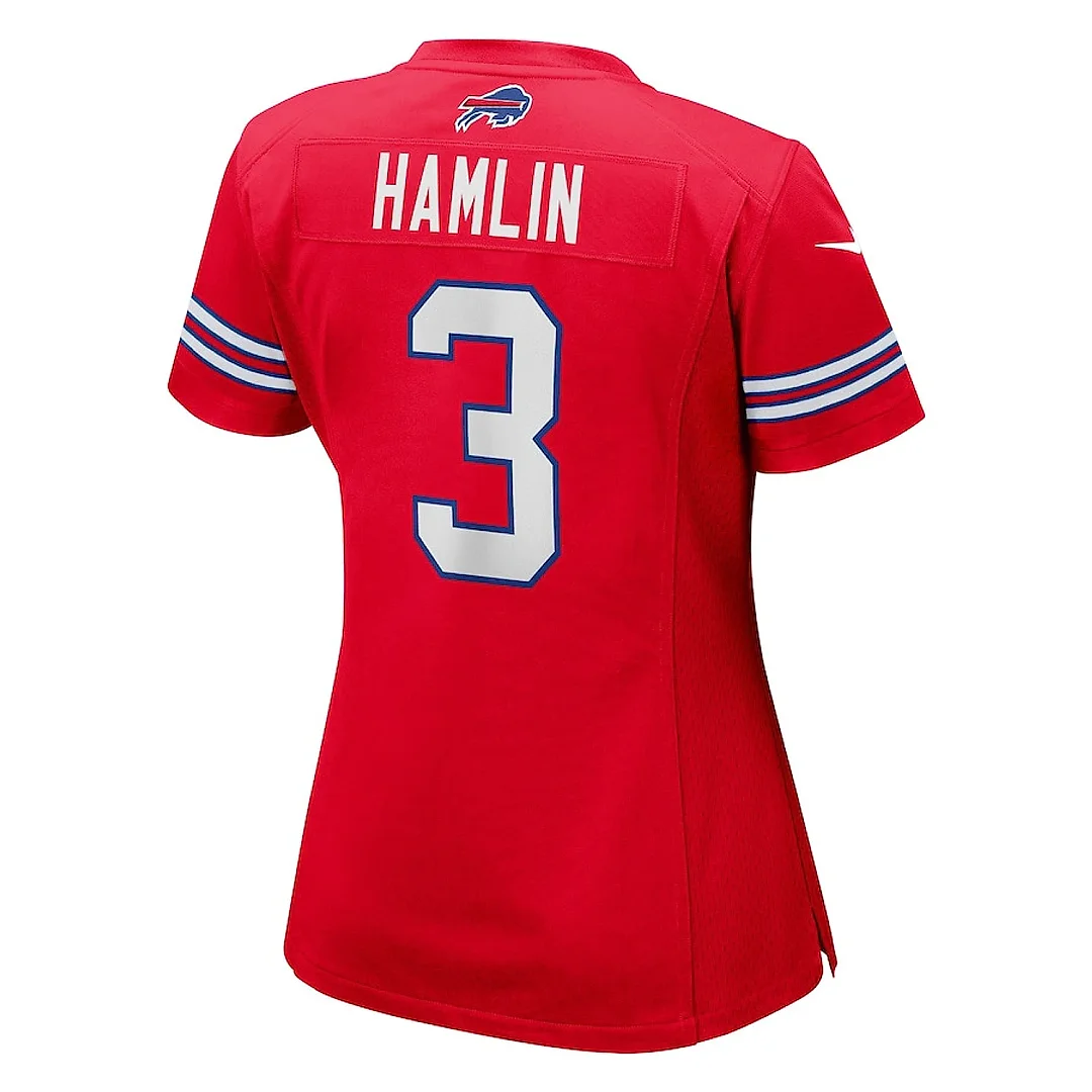 Zennovawear Damar Hamlin 3 Buffalo Bills Women Game Jersey - Red
