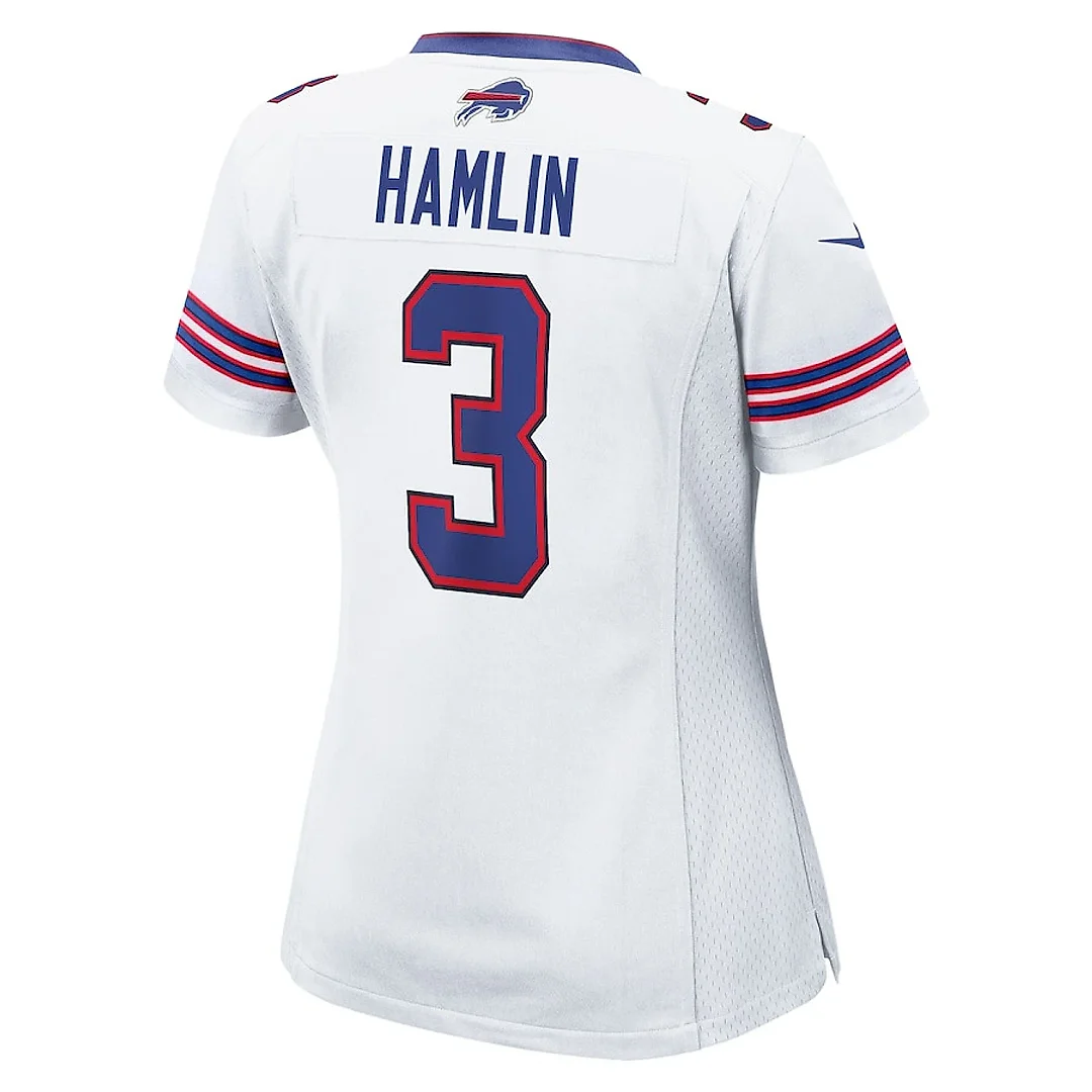 Zennovawear Damar Hamlin 3 Buffalo Bills Women's Game Jersey - White