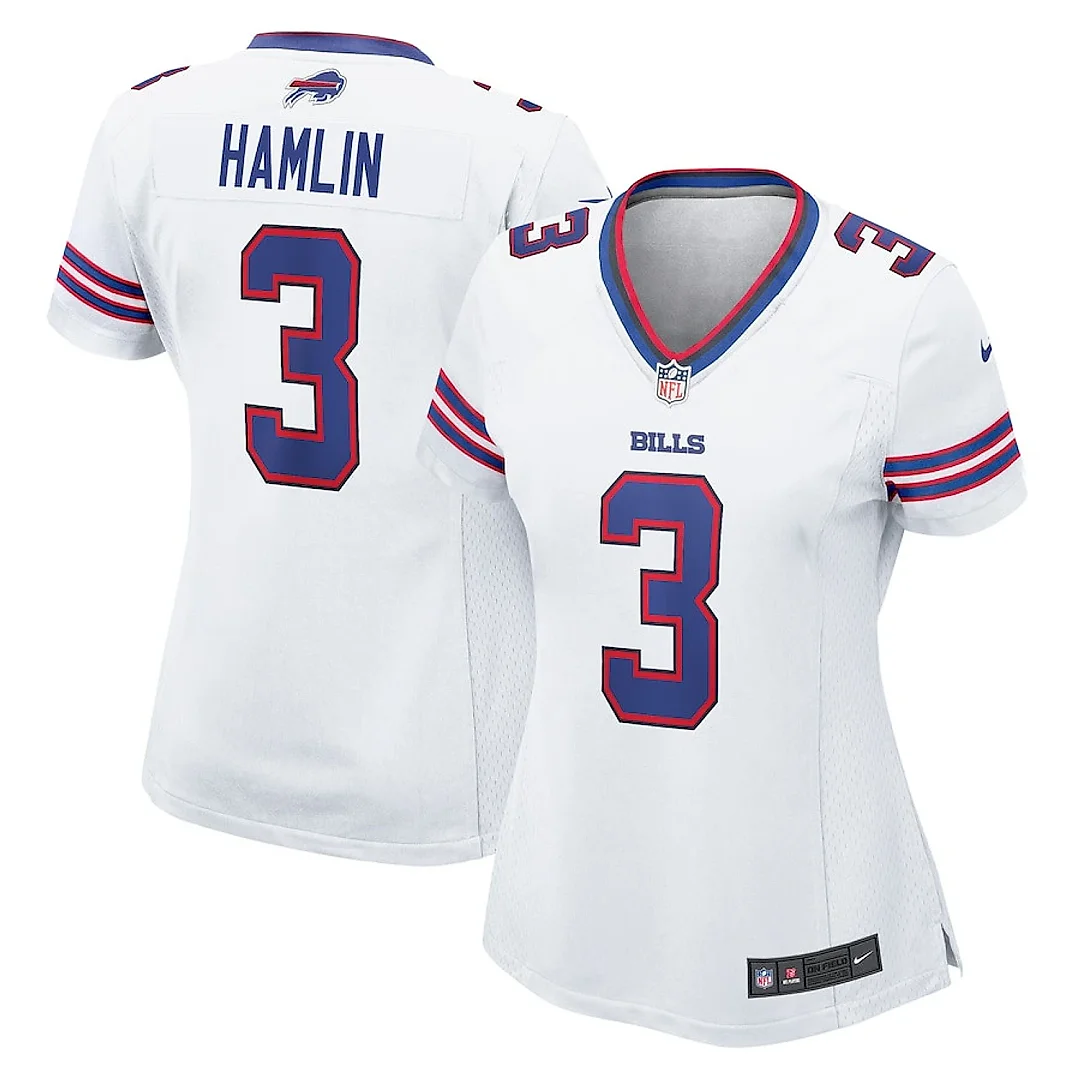 Zennovawear Damar Hamlin 3 Buffalo Bills Women's Game Jersey - White