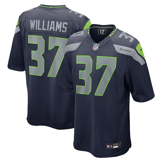 Zennovawear Damarion Williams 37 Seattle Seahawks Game Men Jersey - College Navy