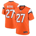 Zennovawear Damarri Mathis 27 Denver Broncos Team Game Men Jersey - Orange