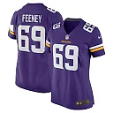 Zennovawear Dan Feeney 69 Minnesota Vikings Team Game Women Jersey - Purple