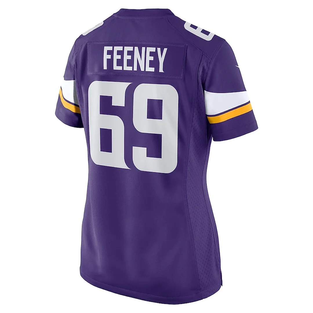 Zennovawear Dan Feeney 69 Minnesota Vikings Team Game Women Jersey - Purple