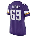 Zennovawear Dan Feeney 69 Minnesota Vikings Team Game Women Jersey - Purple