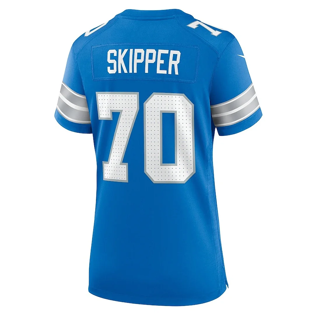Zennovawear Dan Skipper 70 Detroit Lions Women's Team Game Jersey - Blue