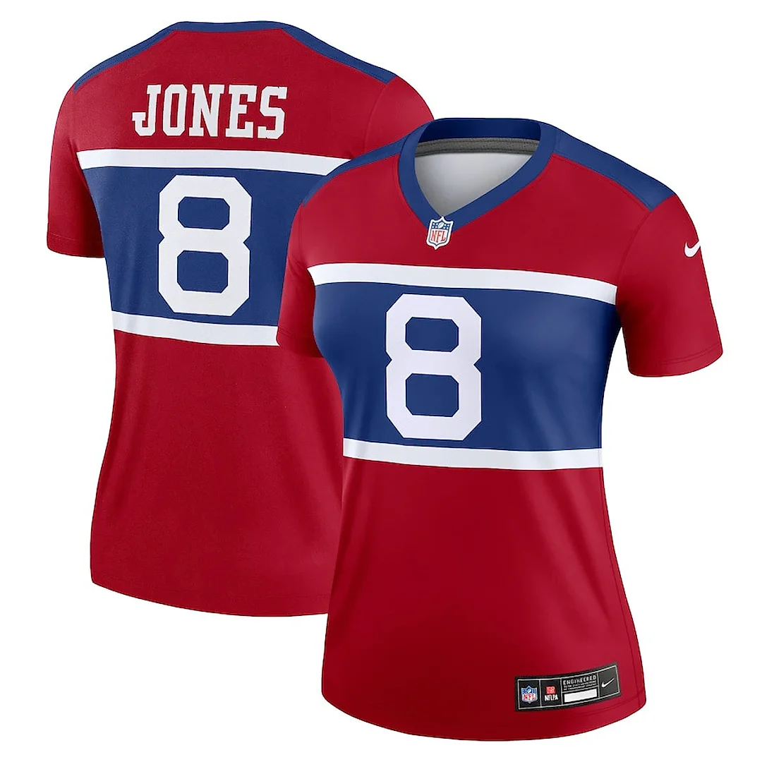 Zennovawear Daniel Jones 8 New York Giants Women's Alternate Legend Player Jersey - Century Red