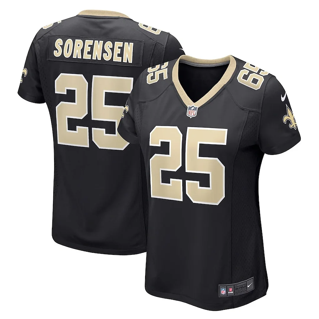 Zennovawear Daniel Sorensen 25 New Orleans Saints Women's Game Jersey - Black