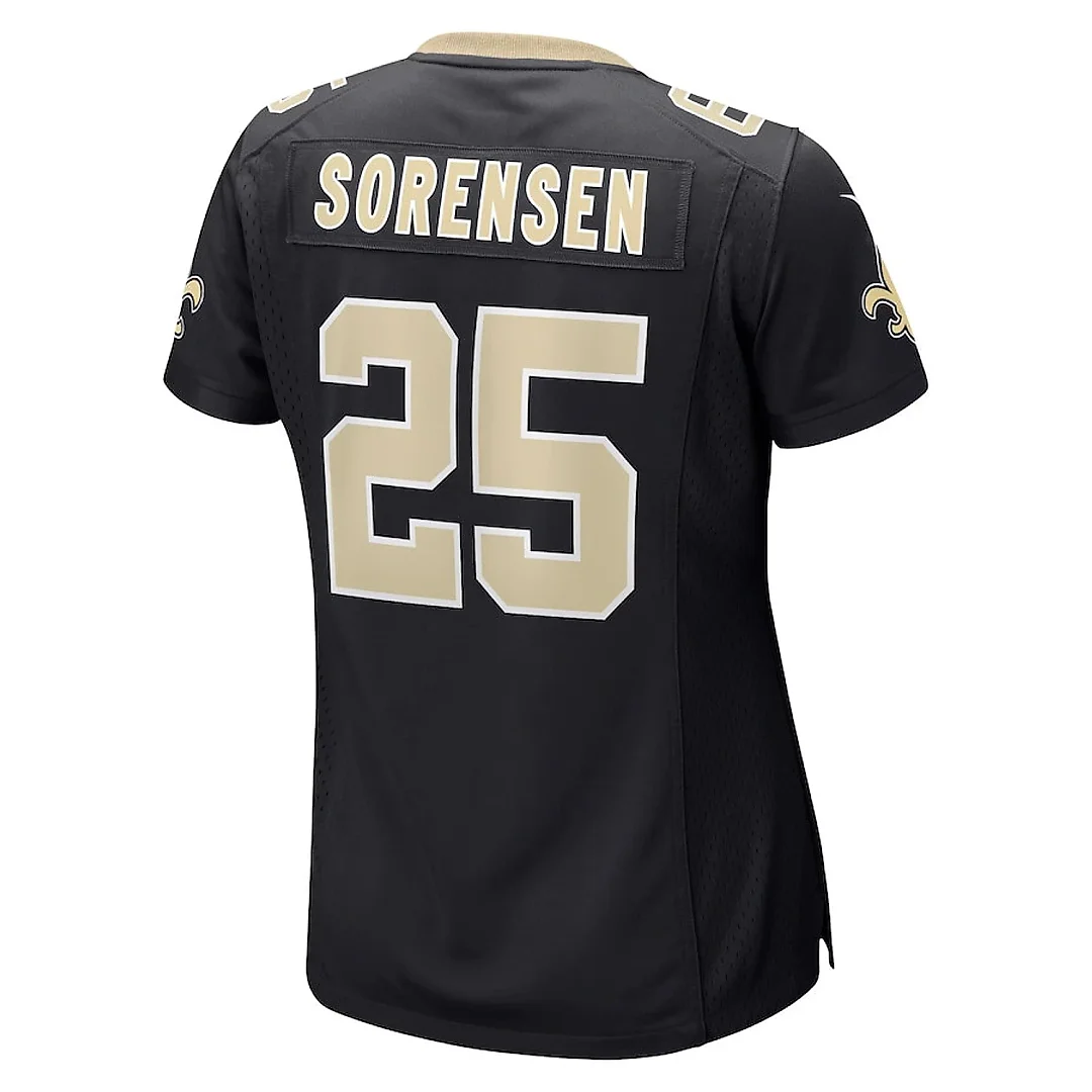 Zennovawear Daniel Sorensen 25 New Orleans Saints Women's Game Jersey - Black