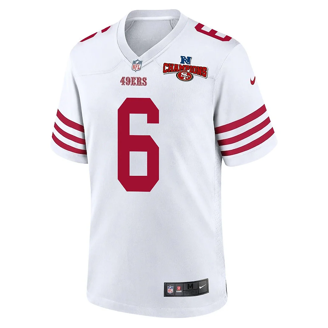 Zennovawear Danny Gray 6 San Francisco 49ers NFC Champions Patch Game Men Jersey - White