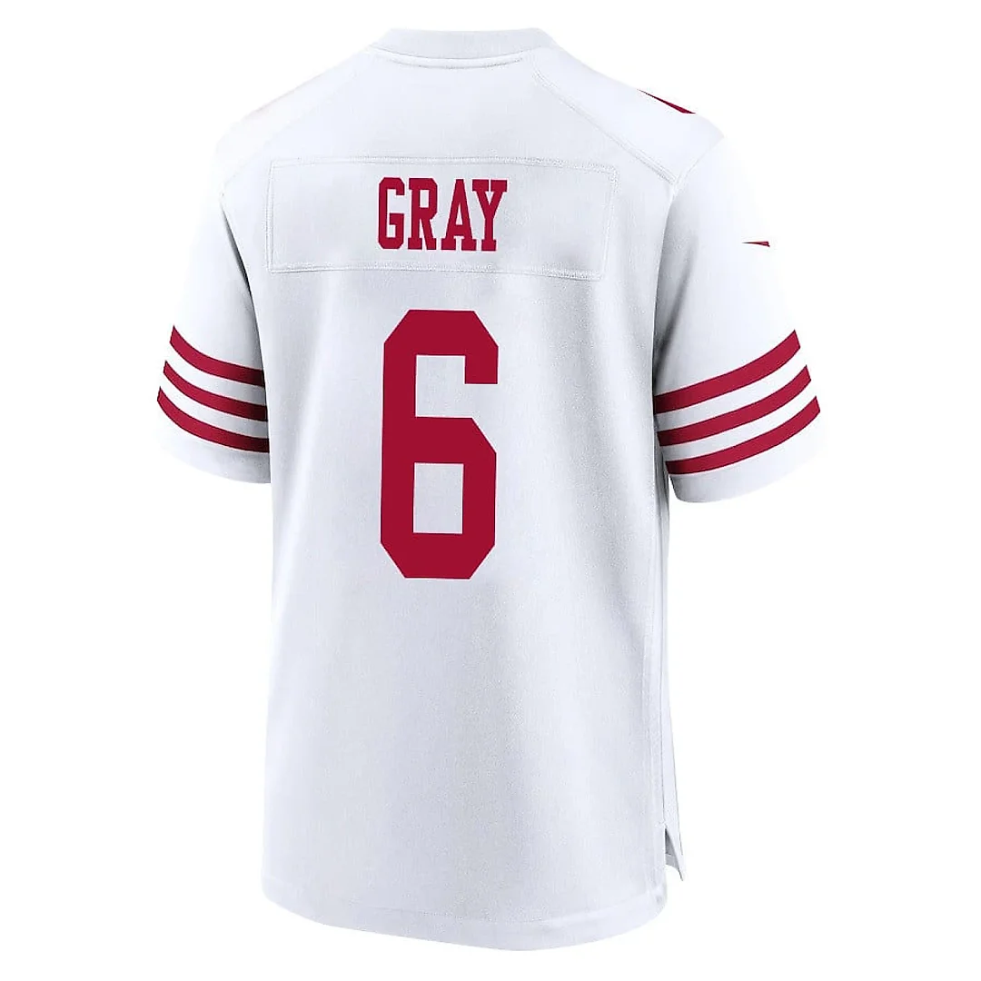 Zennovawear Danny Gray 6 San Francisco 49ers NFC Champions Patch Game Men Jersey - White