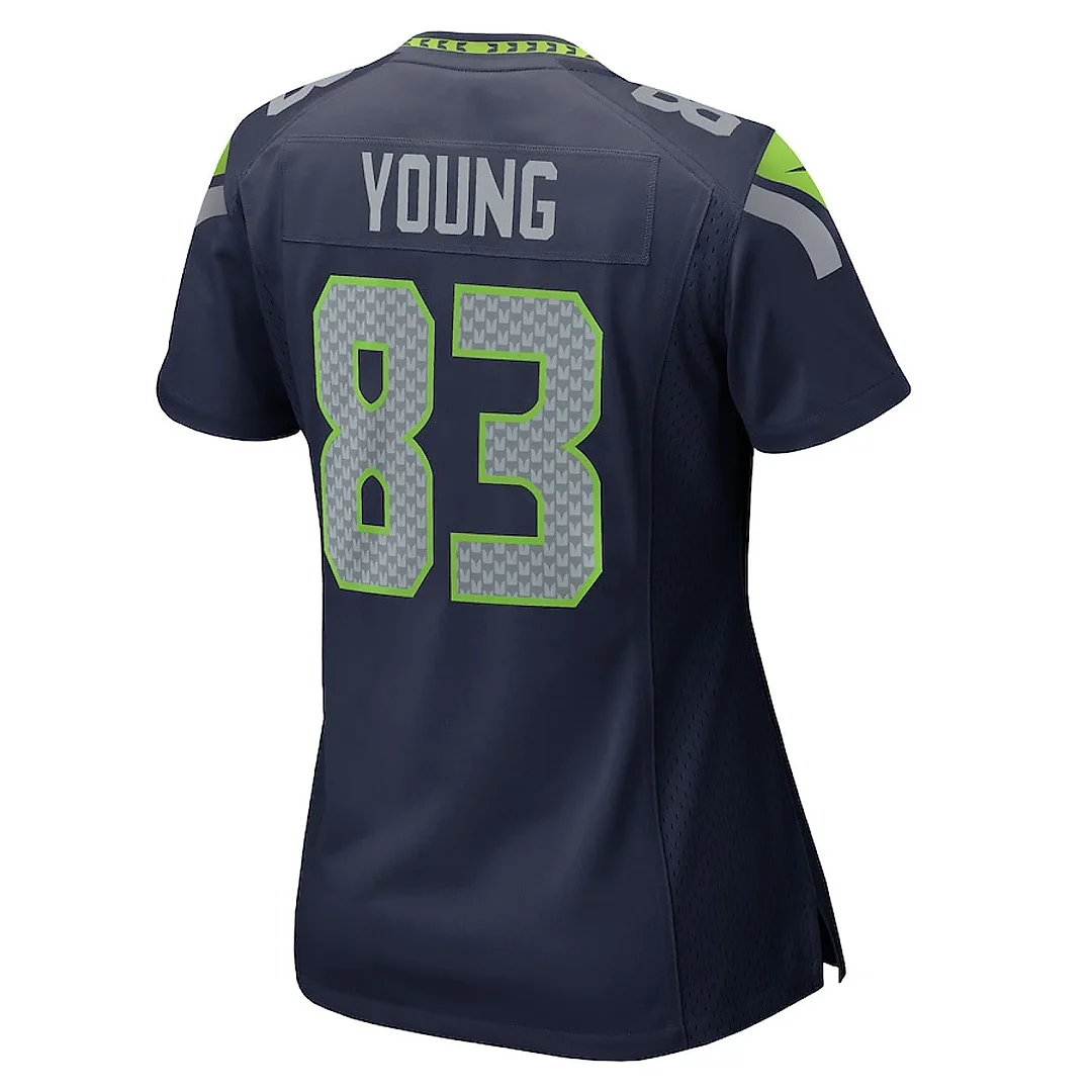 Zennovawear Dareke Young 83 Seattle Seahawks Women's Team Game Jersey - College Navy
