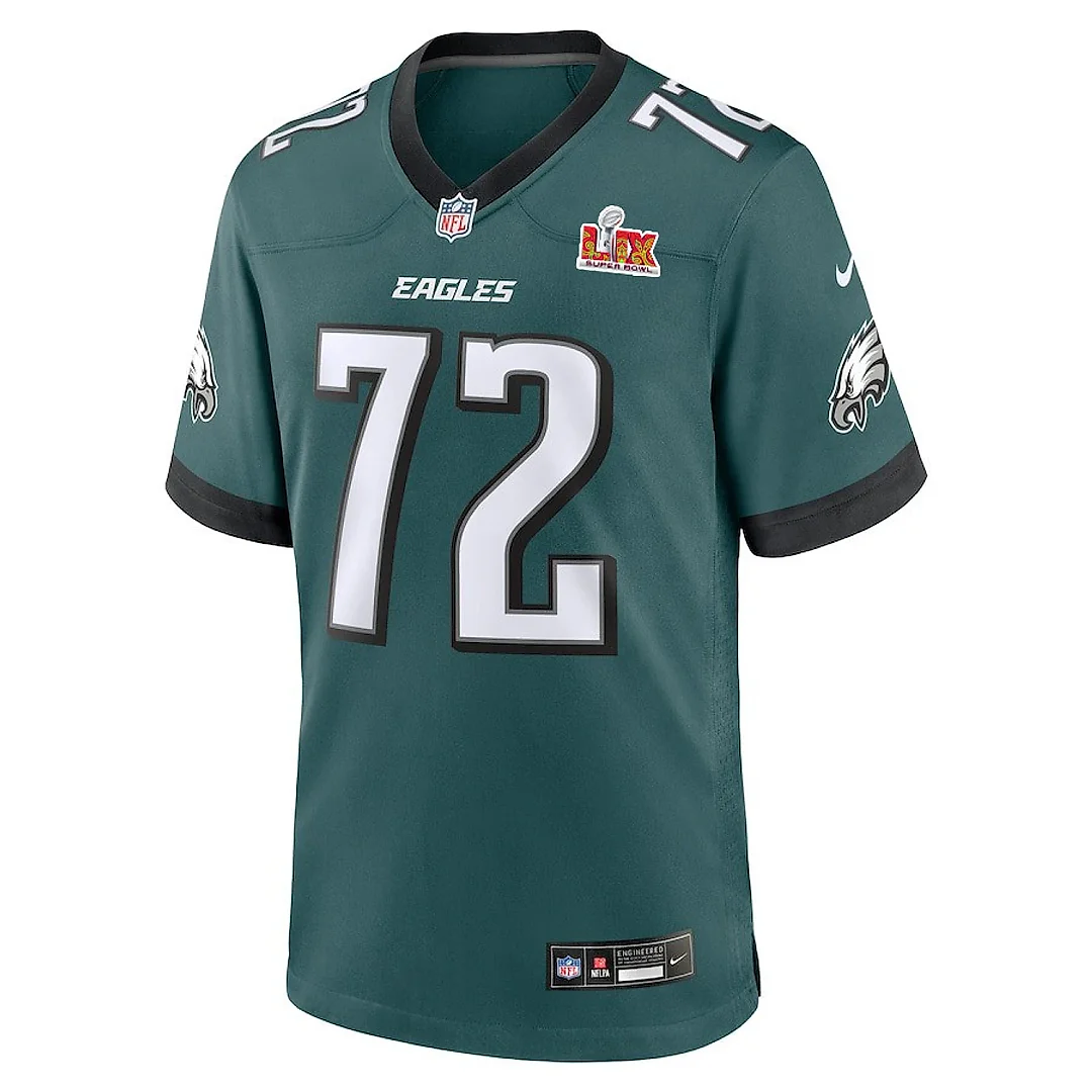Zennovawear Darian Kinnard 72 Philadelphia Eagles Super Bowl LIX YOUTH Jersey - Midnight Green